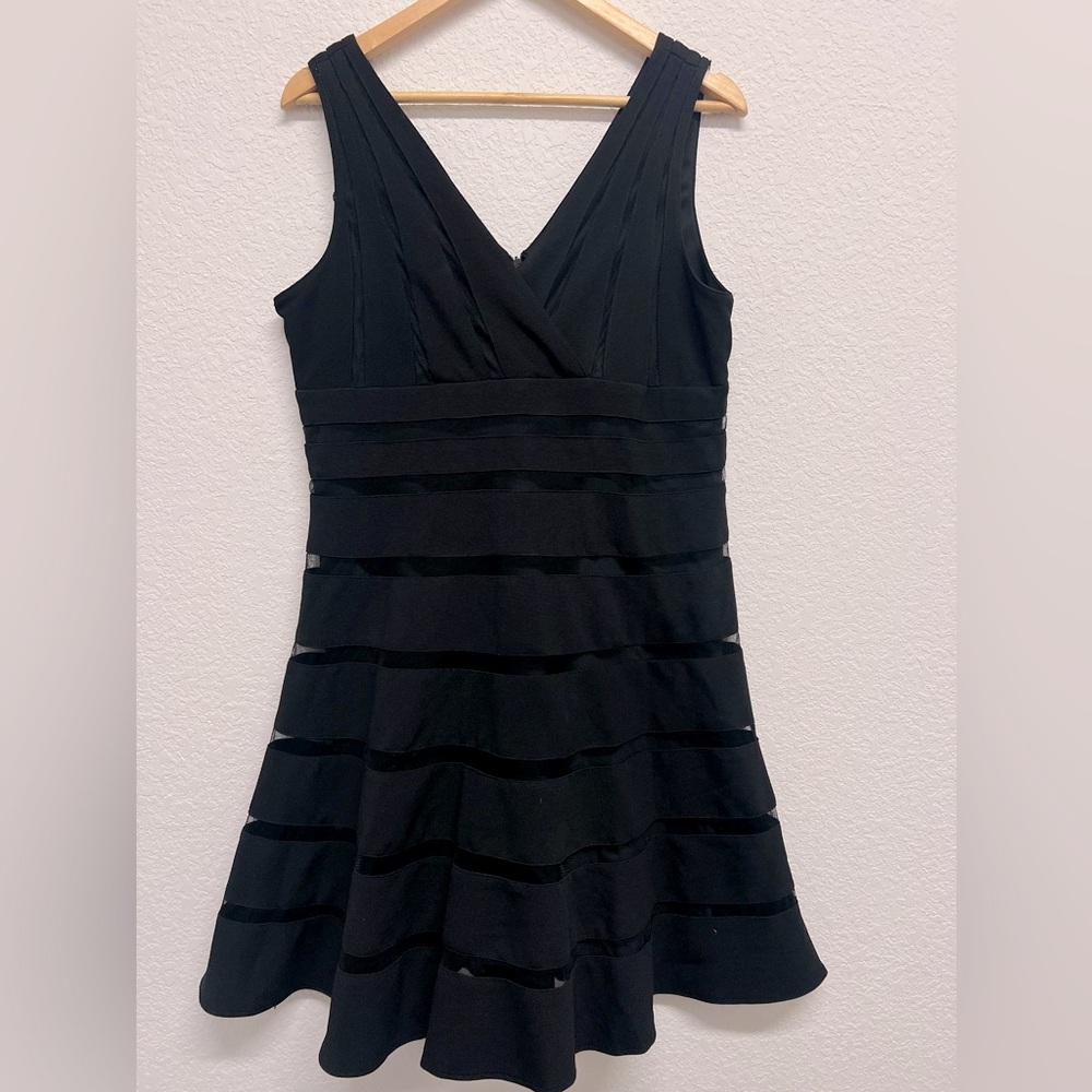 Scarlett Black Stripe V Neck Semi-Formal Dress 16